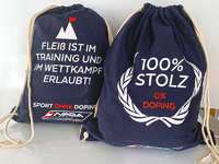 Bild zeigt einige Give-Aways der NADA Austria